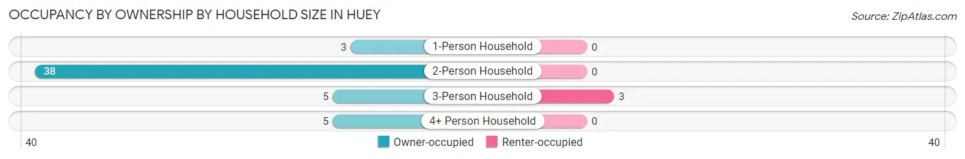 Occupancy by Ownership by Household Size in Huey