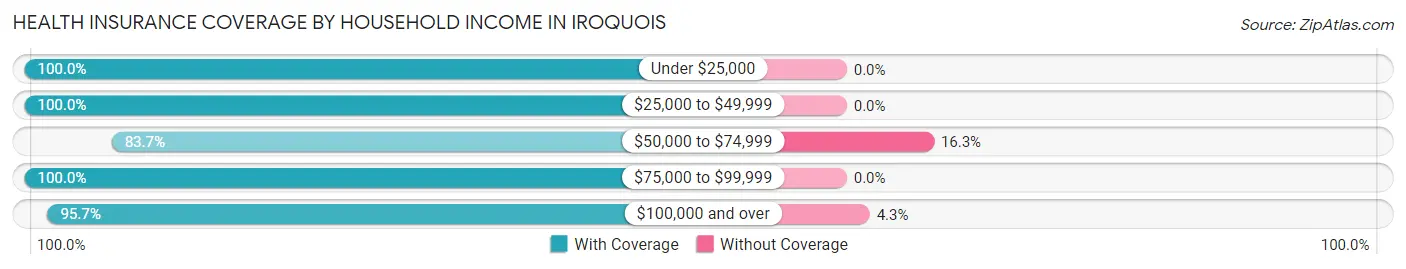 Health Insurance Coverage by Household Income in Iroquois