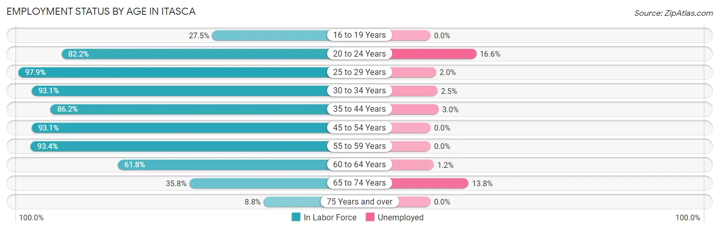 Employment Status by Age in Itasca