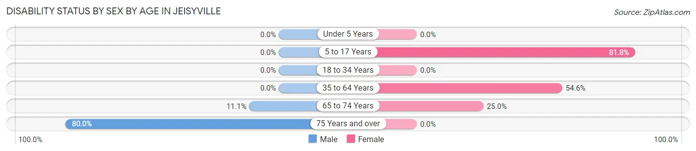 Disability Status by Sex by Age in Jeisyville