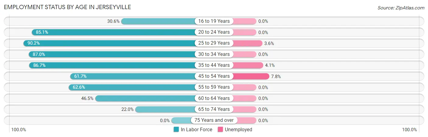 Employment Status by Age in Jerseyville