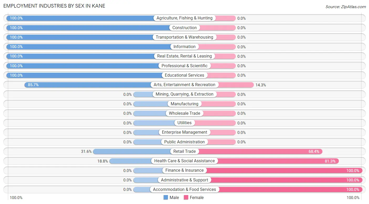 Employment Industries by Sex in Kane