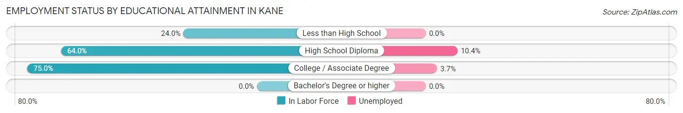 Employment Status by Educational Attainment in Kane