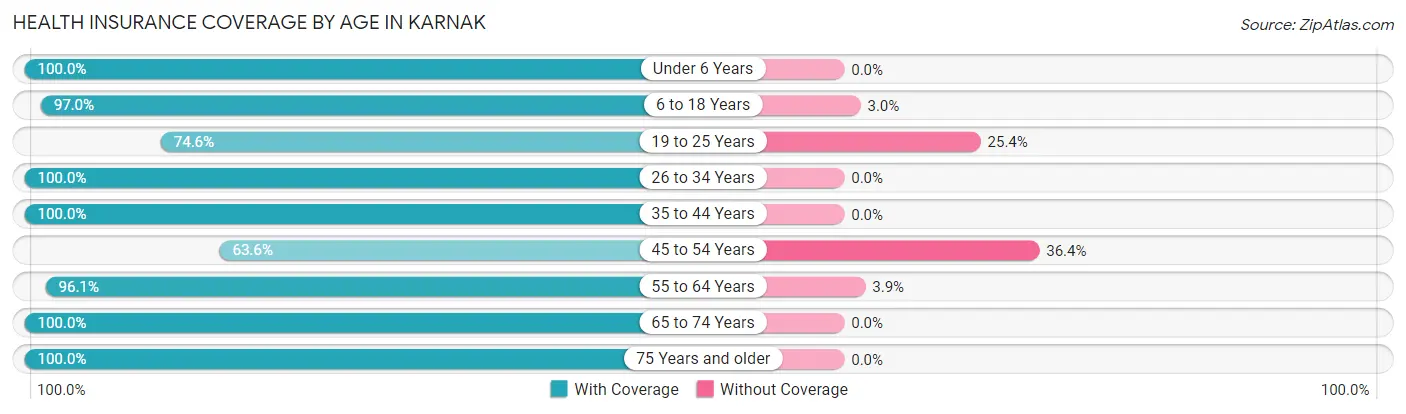Health Insurance Coverage by Age in Karnak