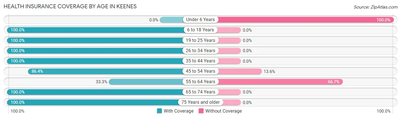 Health Insurance Coverage by Age in Keenes