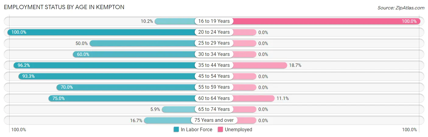 Employment Status by Age in Kempton