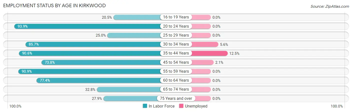 Employment Status by Age in Kirkwood