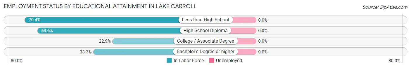 Employment Status by Educational Attainment in Lake Carroll