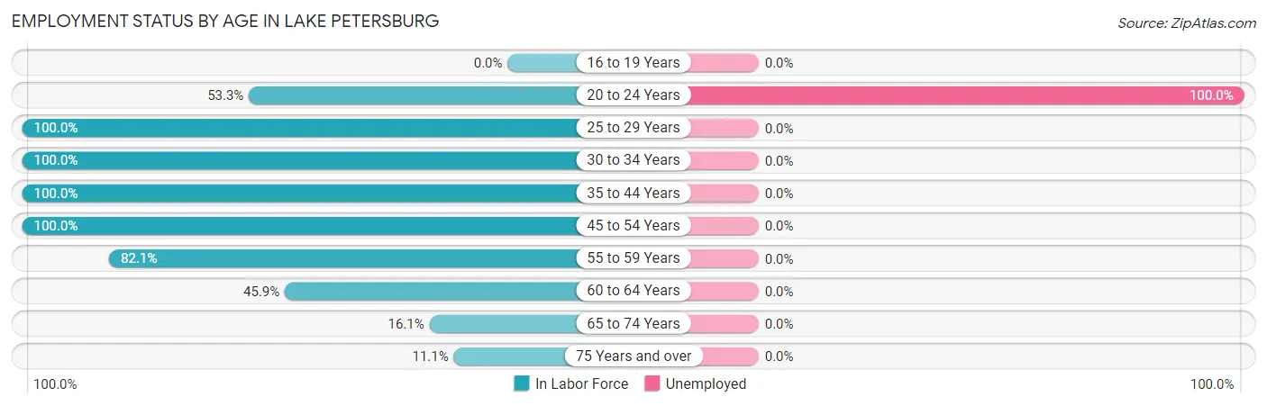 Employment Status by Age in Lake Petersburg