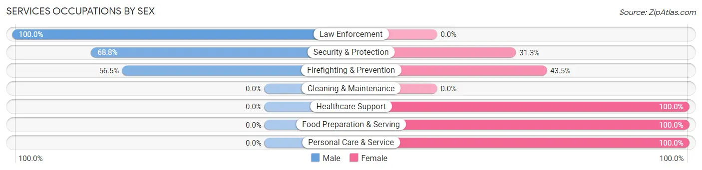 Services Occupations by Sex in Lake Petersburg