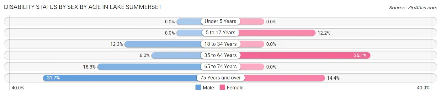 Disability Status by Sex by Age in Lake Summerset