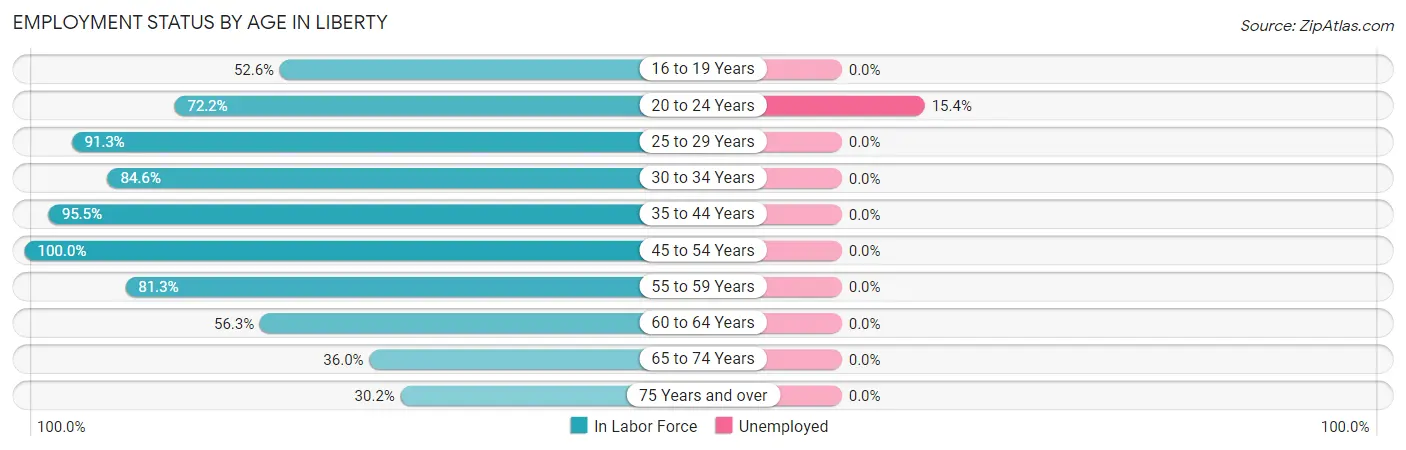 Employment Status by Age in Liberty