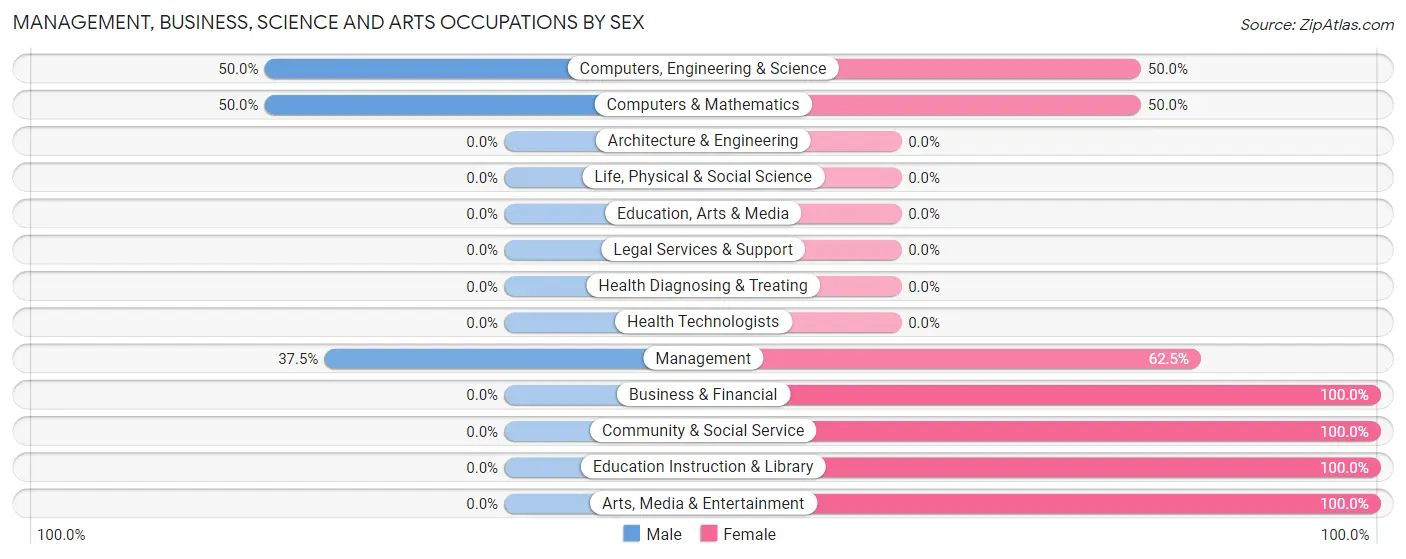 Management, Business, Science and Arts Occupations by Sex in Liberty