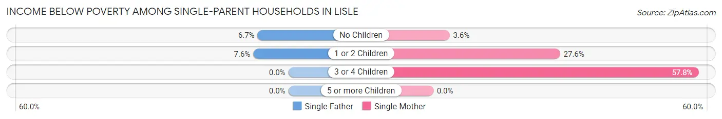 Income Below Poverty Among Single-Parent Households in Lisle