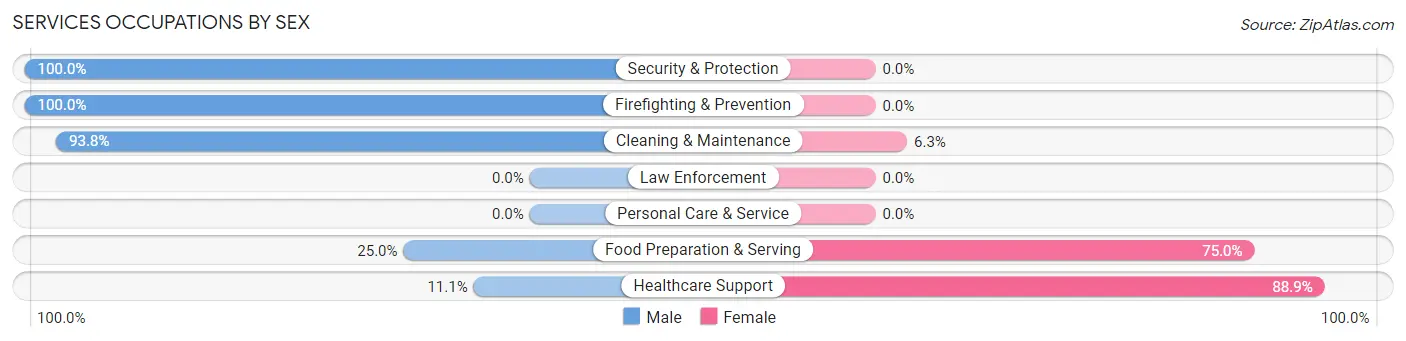 Services Occupations by Sex in Loda