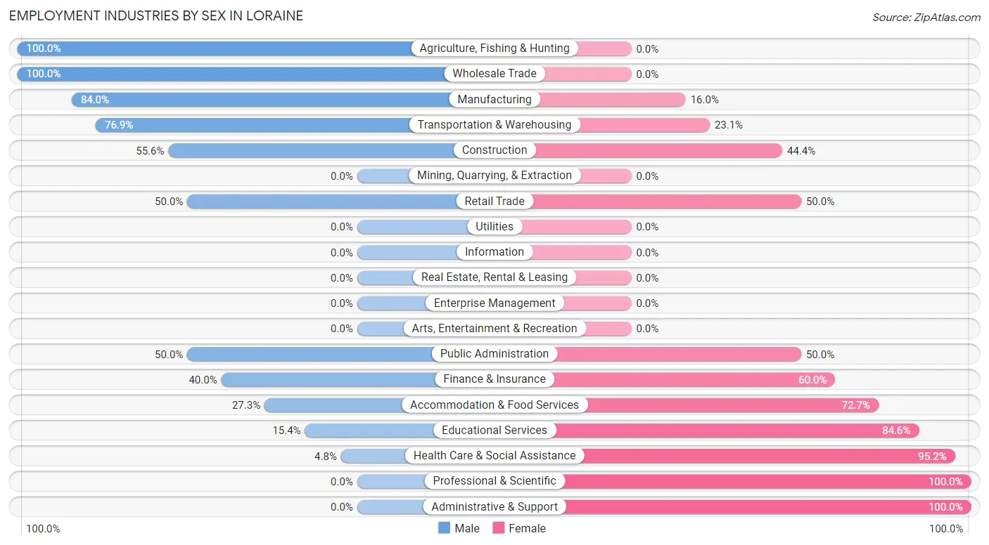 Employment Industries by Sex in Loraine