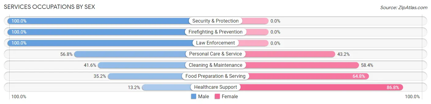 Services Occupations by Sex in Lyons