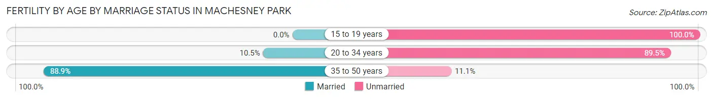 Female Fertility by Age by Marriage Status in Machesney Park