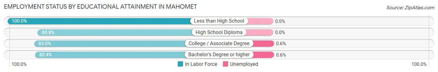 Employment Status by Educational Attainment in Mahomet