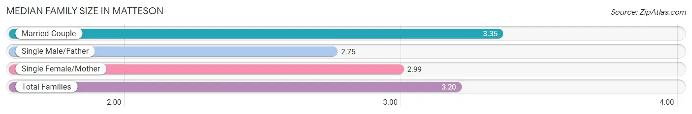 Median Family Size in Matteson