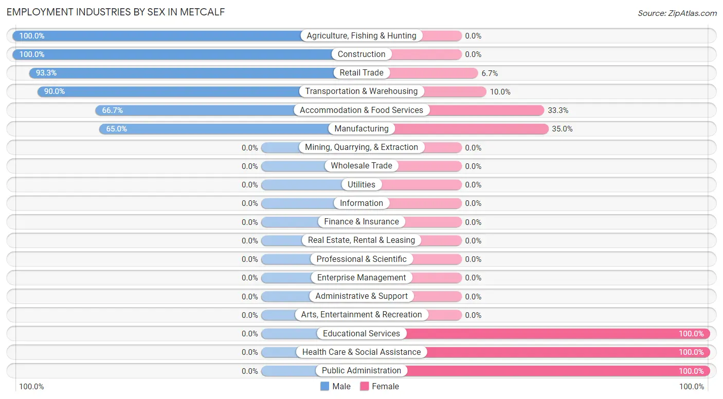 Employment Industries by Sex in Metcalf