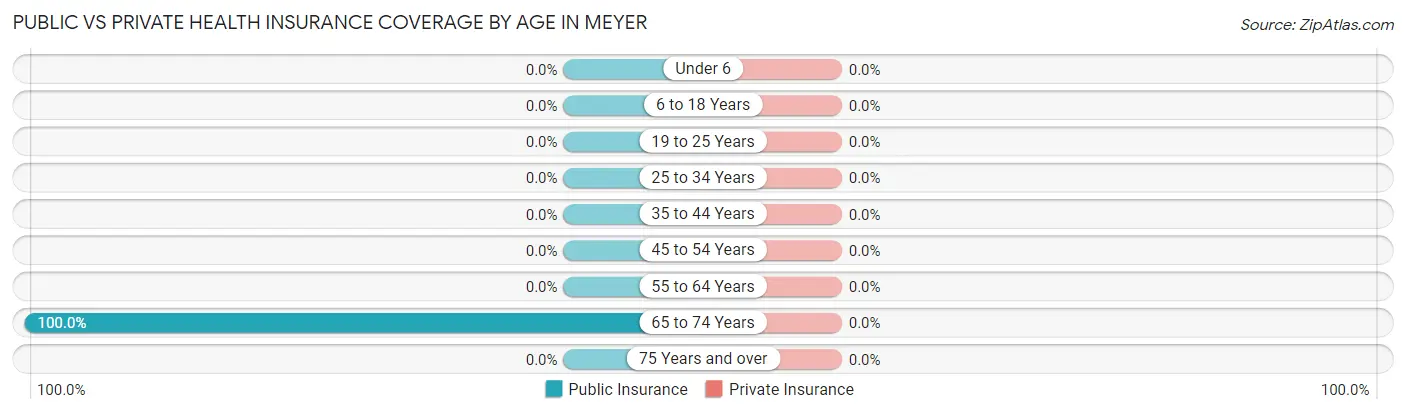 Public vs Private Health Insurance Coverage by Age in Meyer