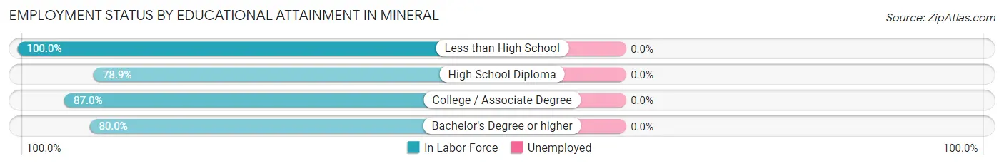 Employment Status by Educational Attainment in Mineral