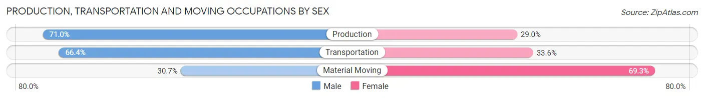 Production, Transportation and Moving Occupations by Sex in Mount Carmel