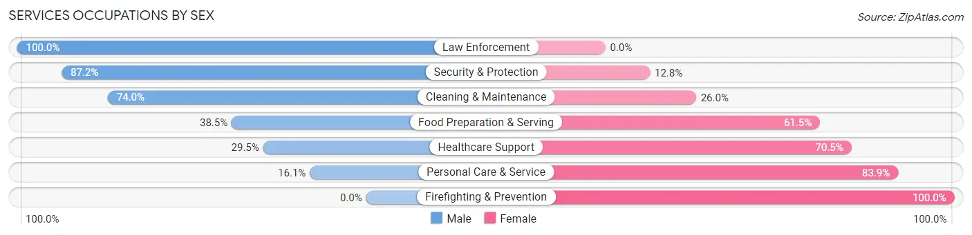 Services Occupations by Sex in Mount Carmel