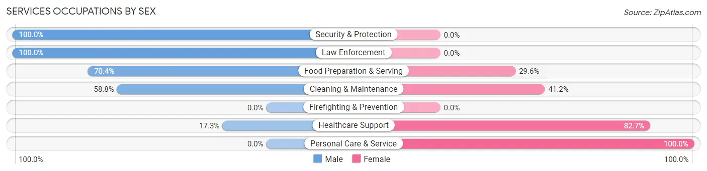 Services Occupations by Sex in Mount Olive