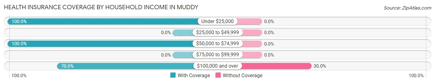 Health Insurance Coverage by Household Income in Muddy
