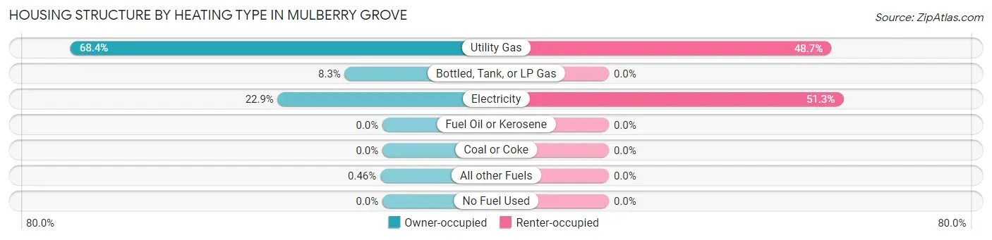 Housing Structure by Heating Type in Mulberry Grove