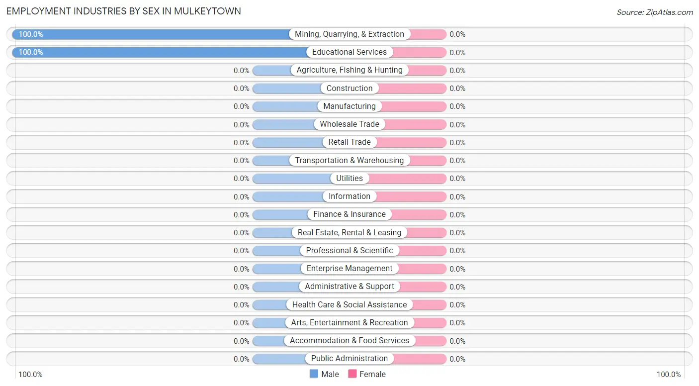 Employment Industries by Sex in Mulkeytown