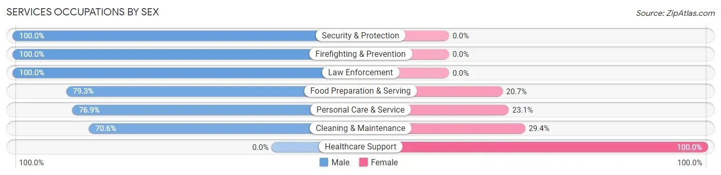 Services Occupations by Sex in Murrayville