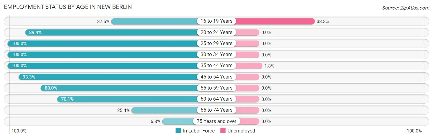 Employment Status by Age in New Berlin