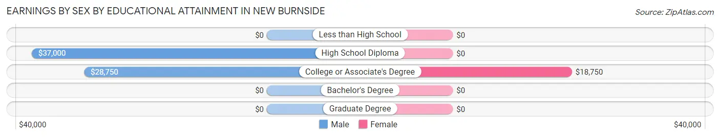 Earnings by Sex by Educational Attainment in New Burnside