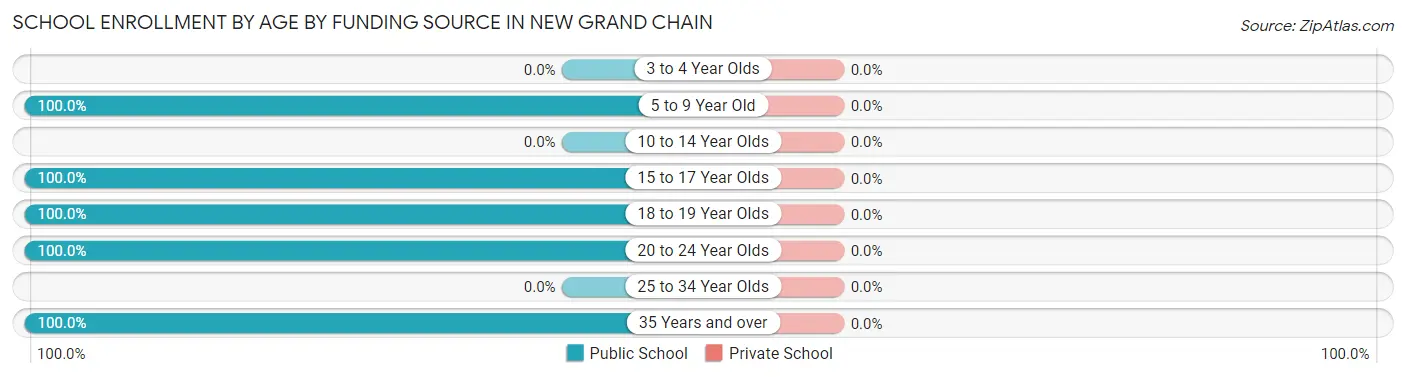 School Enrollment by Age by Funding Source in New Grand Chain