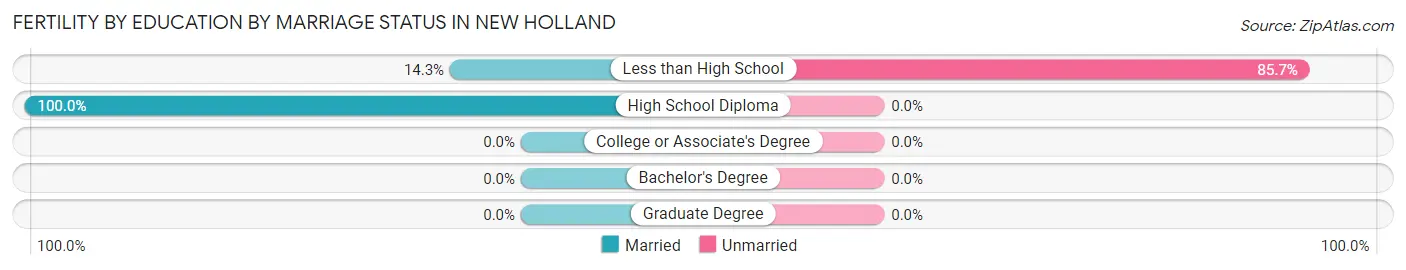 Female Fertility by Education by Marriage Status in New Holland