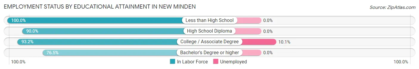 Employment Status by Educational Attainment in New Minden