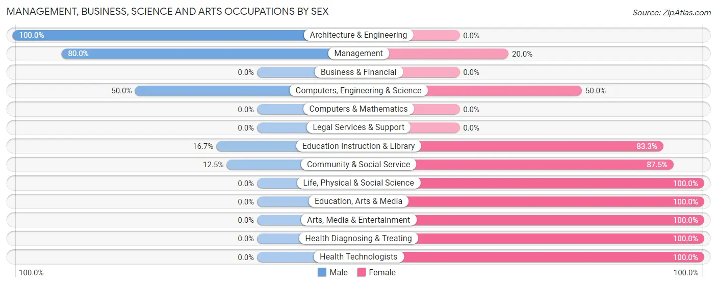 Management, Business, Science and Arts Occupations by Sex in New Minden