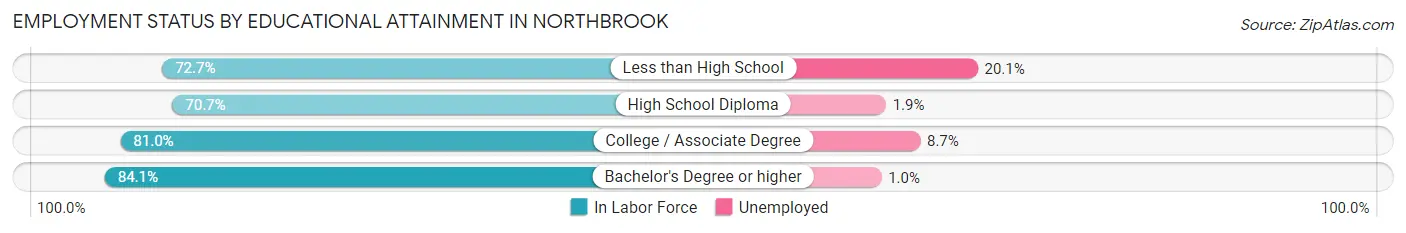 Employment Status by Educational Attainment in Northbrook