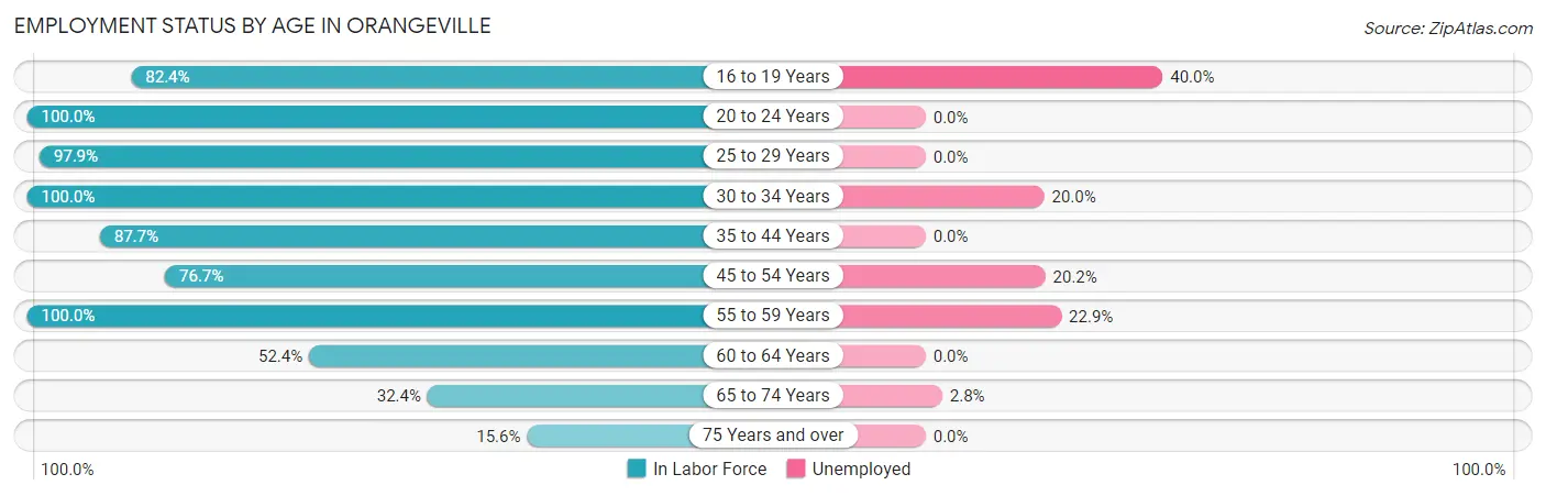 Employment Status by Age in Orangeville