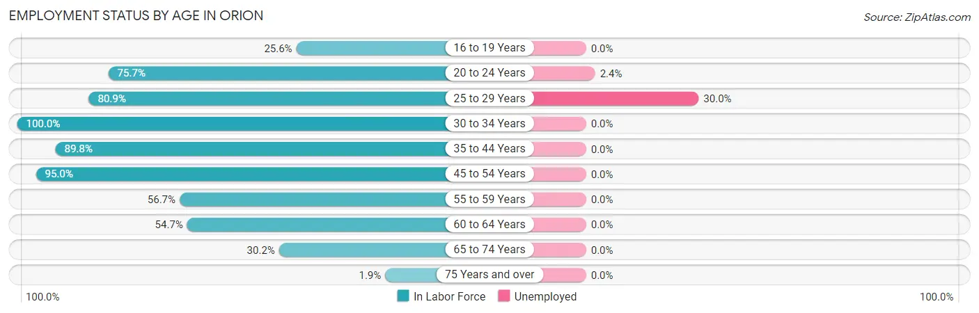 Employment Status by Age in Orion
