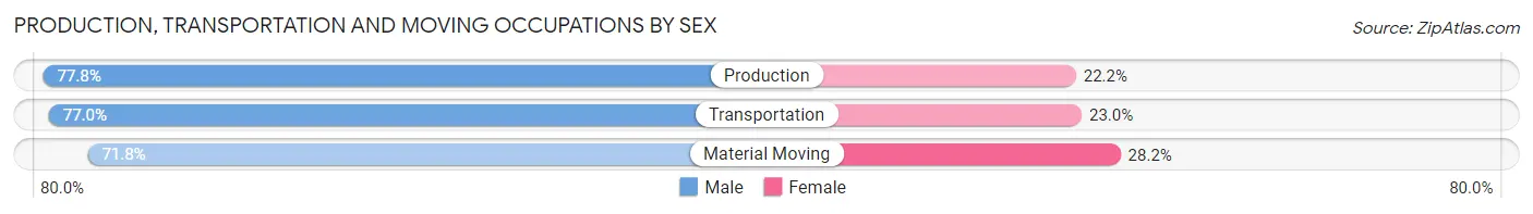 Production, Transportation and Moving Occupations by Sex in Park Forest