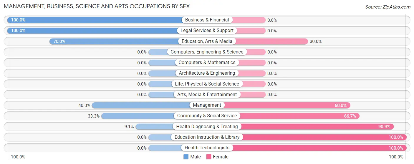 Management, Business, Science and Arts Occupations by Sex in Patoka