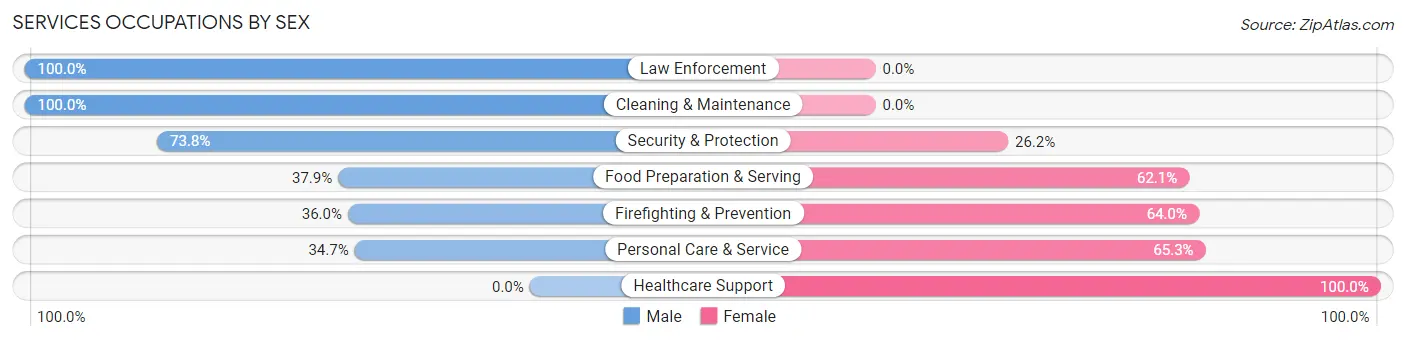 Services Occupations by Sex in Peotone