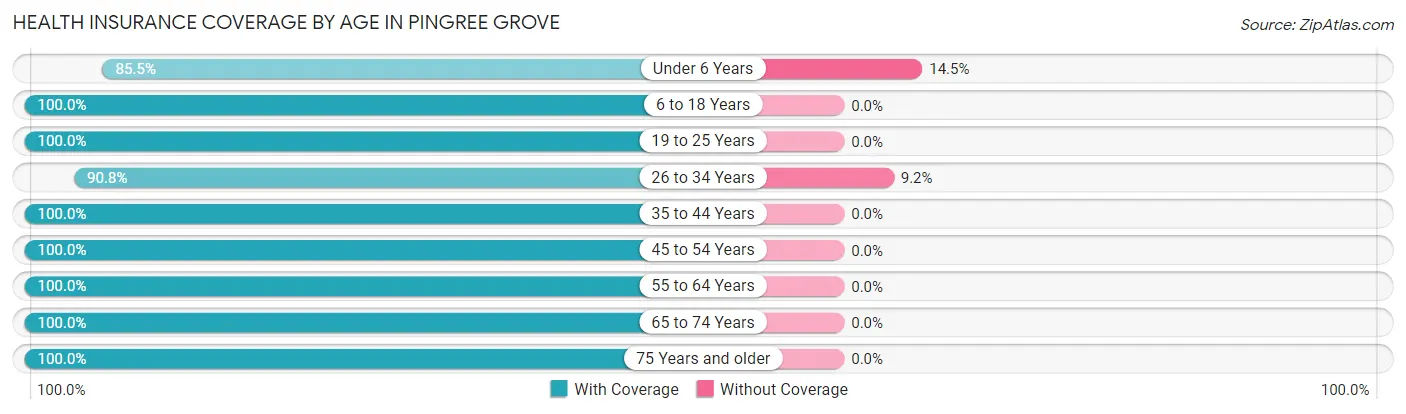 Health Insurance Coverage by Age in Pingree Grove