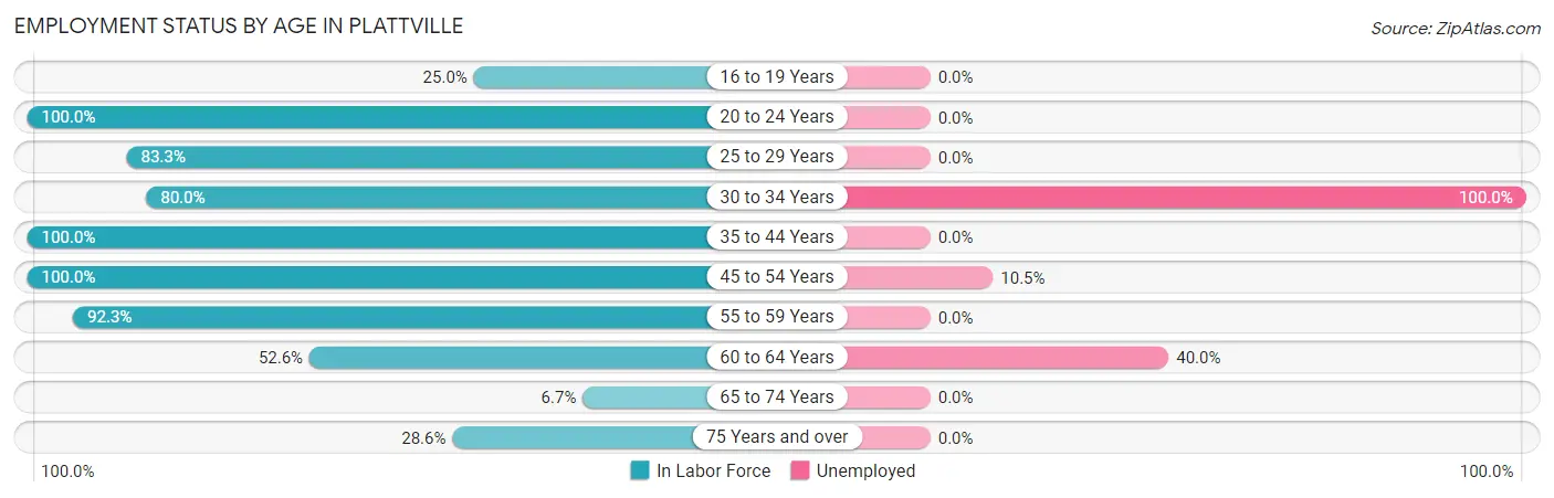 Employment Status by Age in Plattville