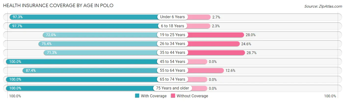Health Insurance Coverage by Age in Polo