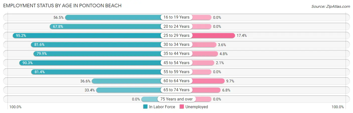 Employment Status by Age in Pontoon Beach